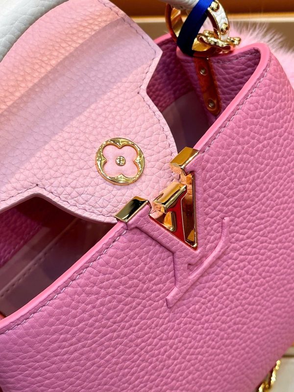 Túi Xách Louis Vuitton Siêu Cấp LV Capucines BB Nữ Màu Hồng Phấn 21cm (2)