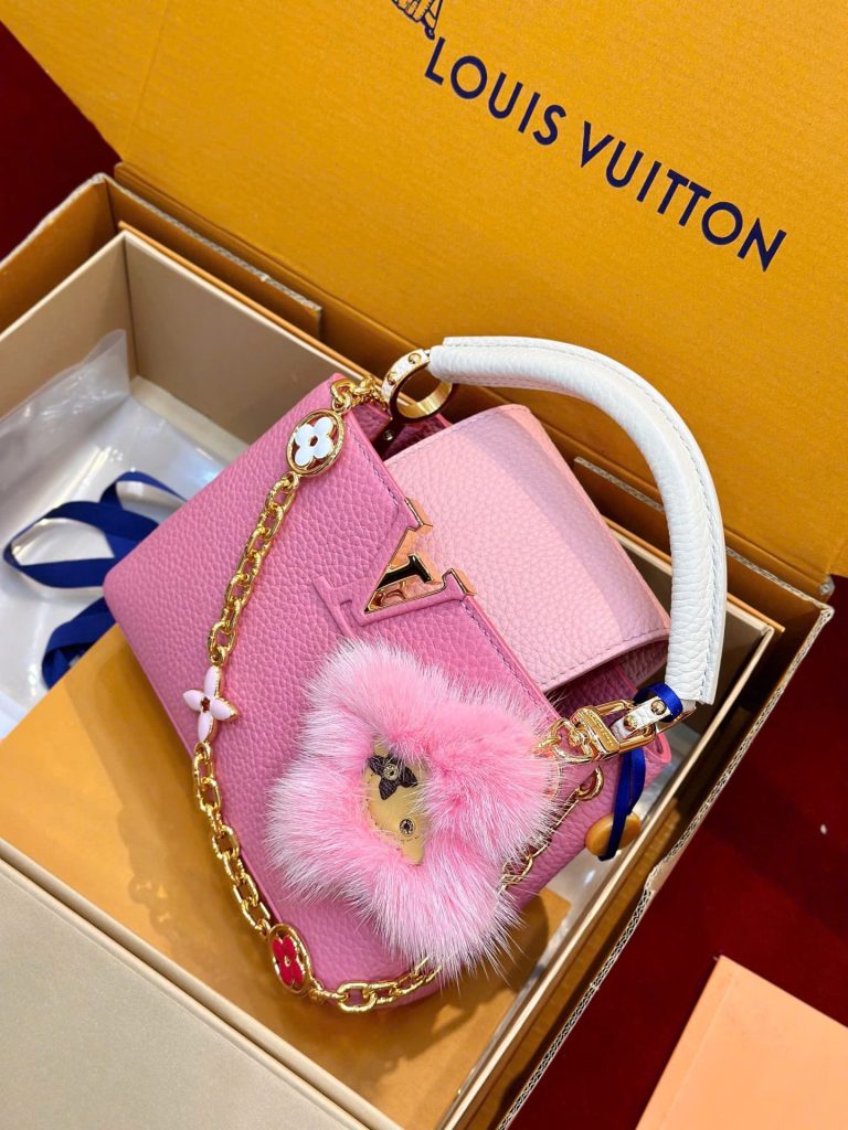 Túi Xách Louis Vuitton Siêu Cấp LV Capucines BB Nữ Màu Hồng Phấn 21cm (2)