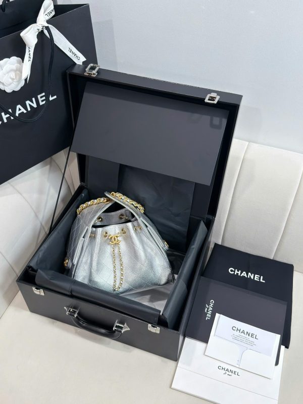 Túi Xách Nữ Chanel Jennie Màu Bạc Dáng Hobo Siêu Cấp 26cm (2)