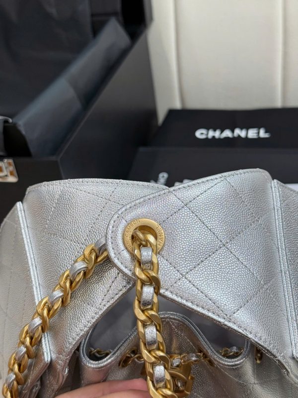 Túi Xách Nữ Chanel Jennie Màu Bạc Dáng Hobo Siêu Cấp 26cm (2)
