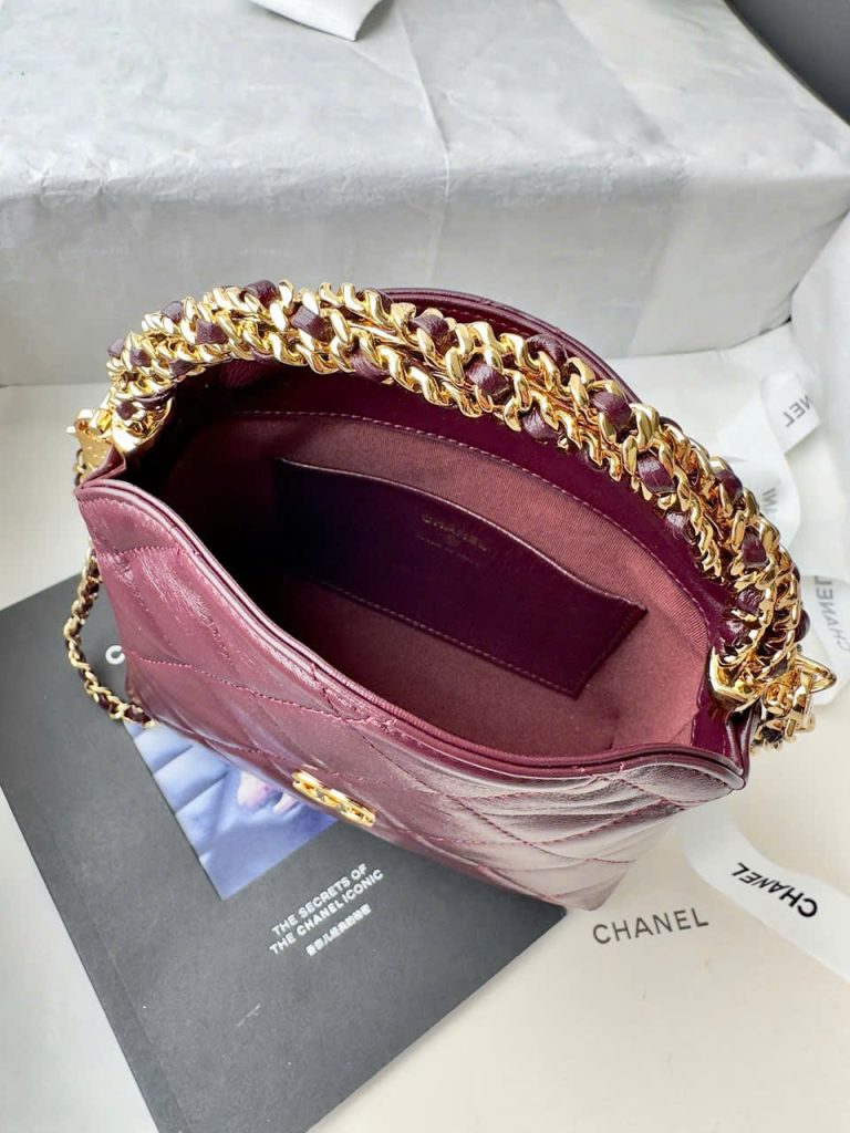 Túi Xách Nữ Chanel Siêu Cấp Màu Đỏ Quai Tết 19cm (2)