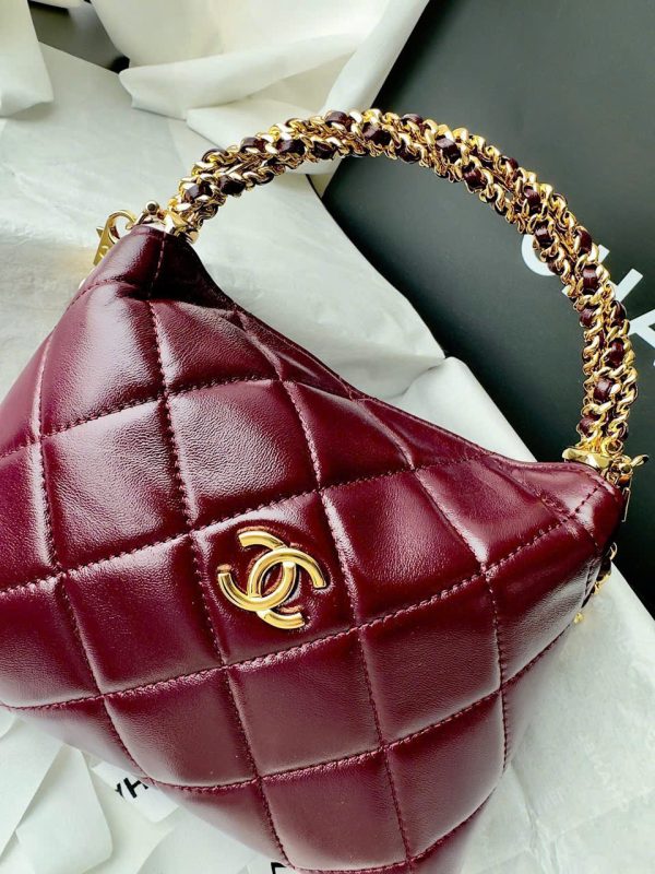Túi Xách Nữ Chanel Siêu Cấp Màu Đỏ Quai Tết 19cm (2)