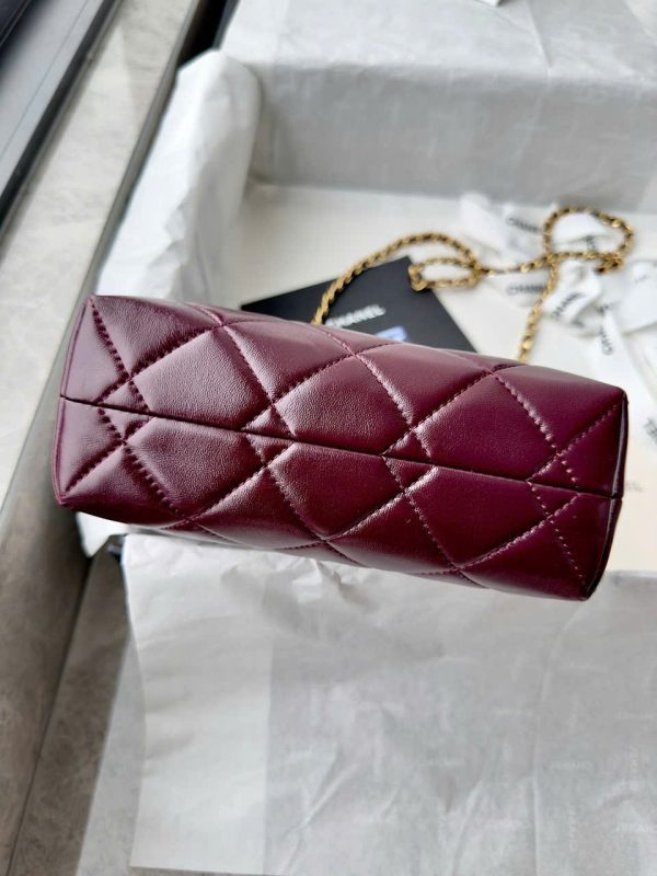 Túi Xách Nữ Chanel Siêu Cấp Màu Đỏ Quai Tết 19cm (2)