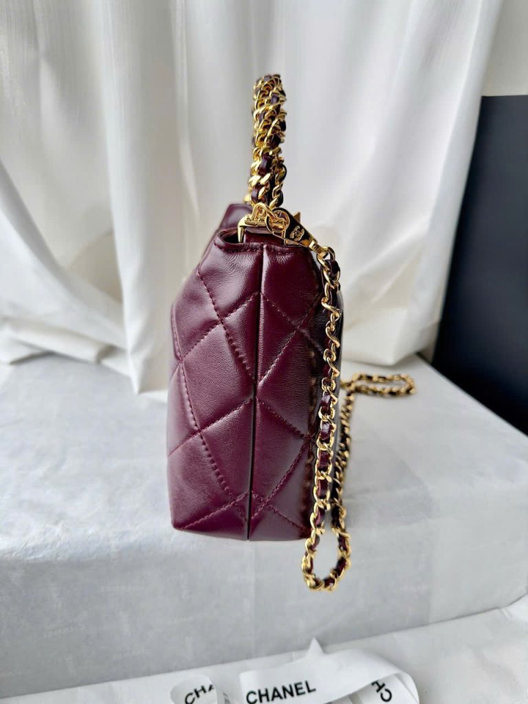 Túi Xách Nữ Chanel Siêu Cấp Màu Đỏ Quai Tết 19cm (2)