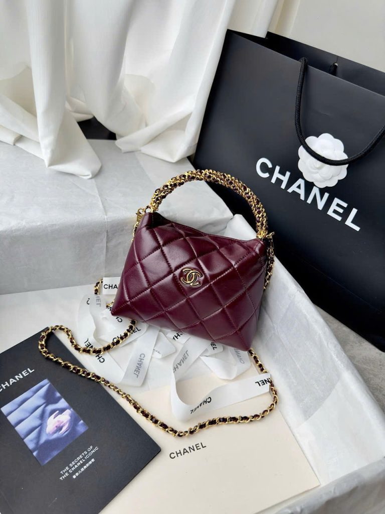 Túi Xách Nữ Chanel Siêu Cấp Màu Đỏ Quai Tết 19cm (2)