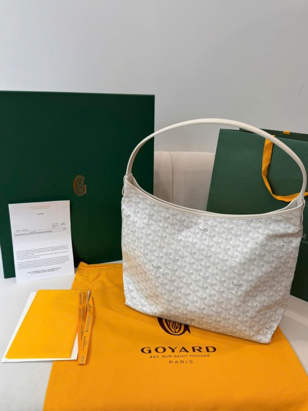 Túi Xách Nữ Goyard Boheme Hobo Replica 11 Da Bê Màu Trắng 27x43x14cm (2)