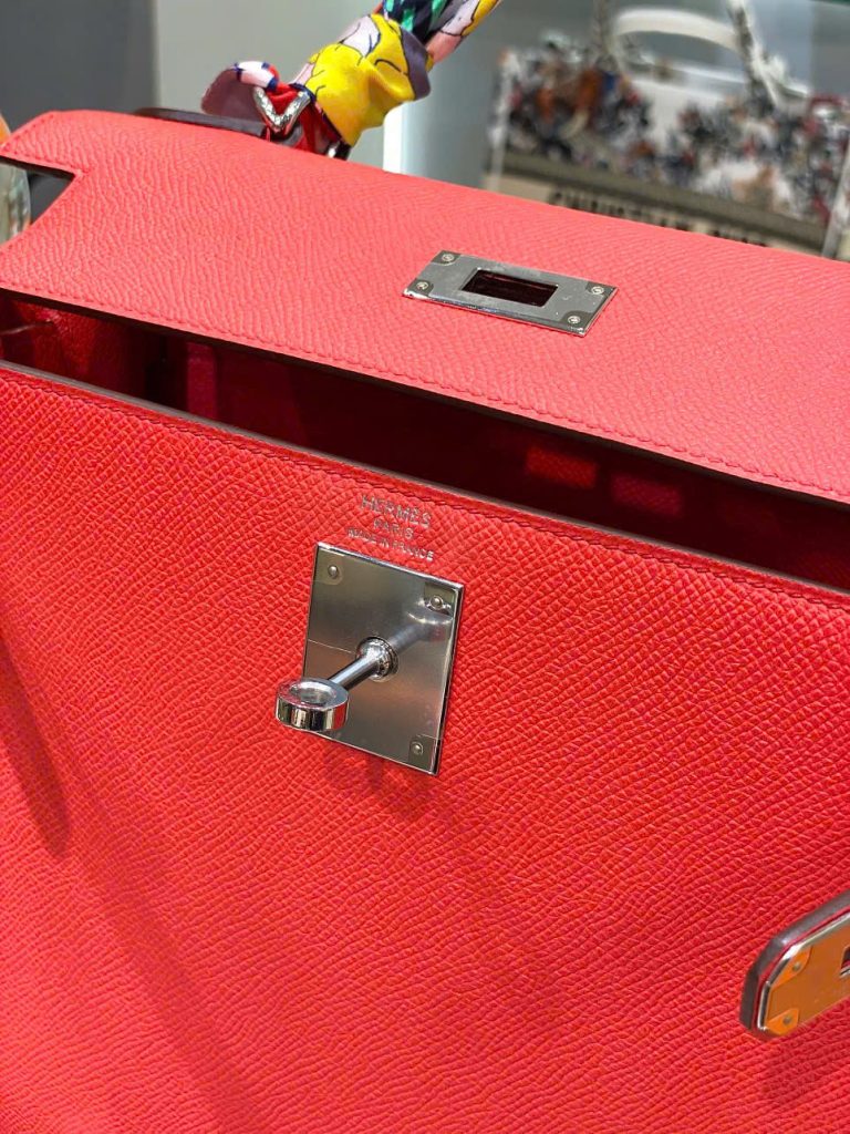 Túi Xách Nữ Hermes Kelly Replica 11 Da Epsom Màu Đỏ Nhập Khẩu 28cm (2)