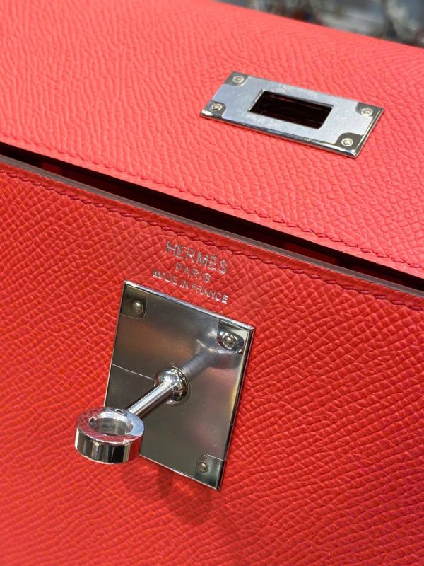 Túi Xách Nữ Hermes Kelly Replica 11 Da Epsom Màu Đỏ Nhập Khẩu 28cm (2)