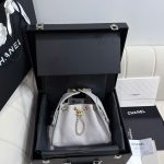 Túi Xách Nữ Like Auth Chanel Jennie Màu Xám Dáng Hobo 26cm (2)