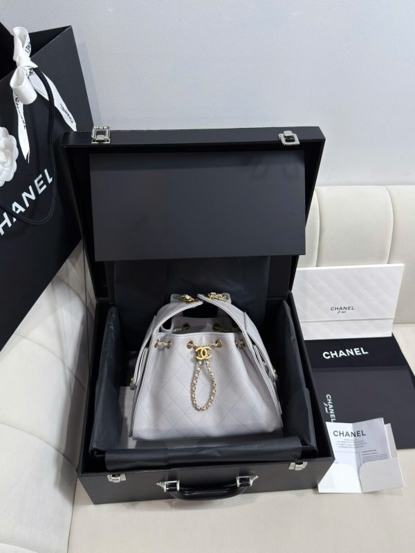 Túi Xách Nữ Like Auth Chanel Jennie Màu Xám Dáng Hobo 26cm (2)
