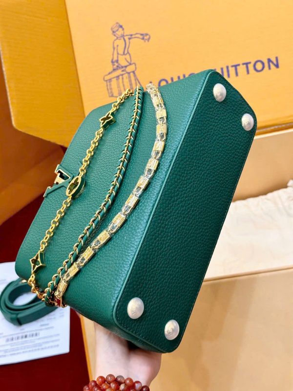 Túi Xách Nữ Siêu Cấp Louis Vuitton LV Capucines Màu Xanh Lá Cây 27cm (2)