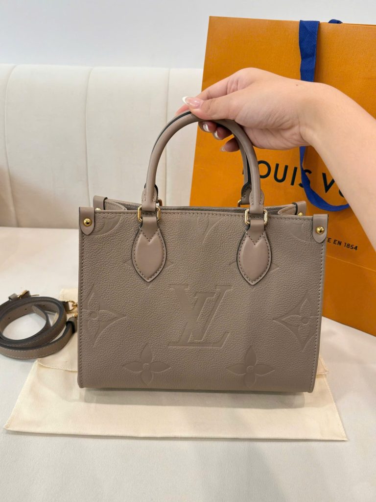 Túi Xách louis Vuitton OnTheGo MM Siêu Cấp Da Bò Màu Xám Tourterelle 35x27x14cm (2)