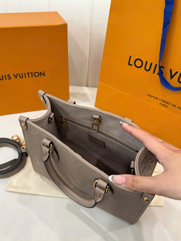 Túi Xách louis Vuitton OnTheGo MM Siêu Cấp Da Bò Màu Xám Tourterelle 35x27x14cm (2)