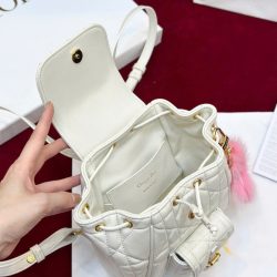 Ba Lô Nữ Dior Caro Mini Màu Trắng Siêu Cấp 18cm (2)