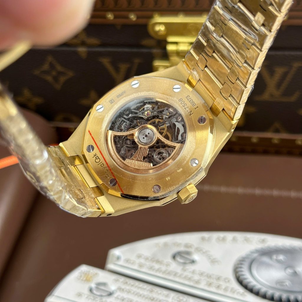 Đồng Hồ Audemars Piguet Replica 11 Royal Oak Openworked 15407 Mạ Vàng Mặt Lộ Cơ Xưởng THB 41mm (2)