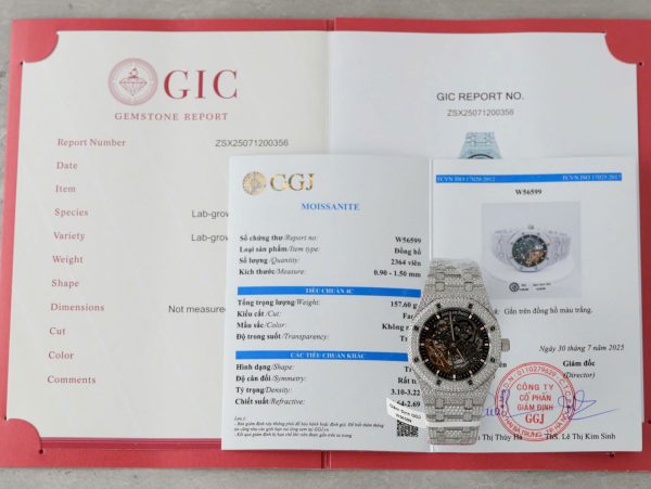 Đồng Hồ Audemars Piguet Royal Oak 15407 Chế Tác Đính Full Kim Cương Moissanite 41mm (2)