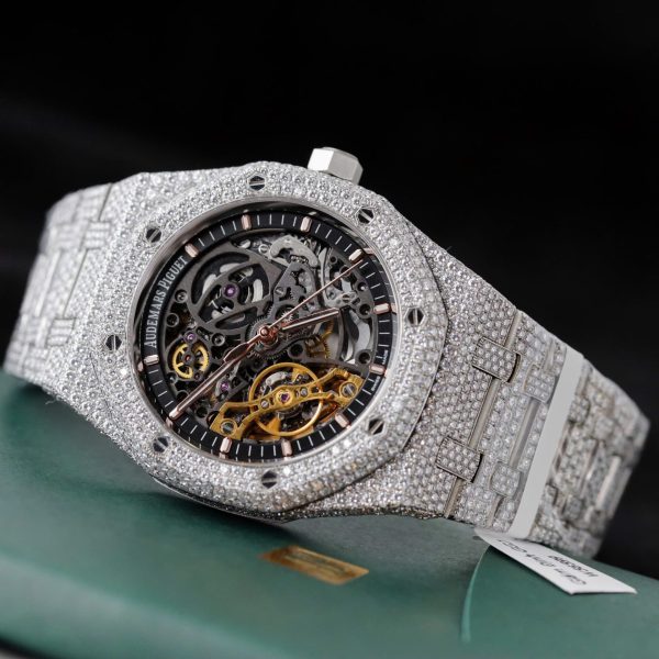 Đồng Hồ Audemars Piguet Royal Oak 15407 Chế Tác Đính Full Kim Cương Moissanite 41mm (2)