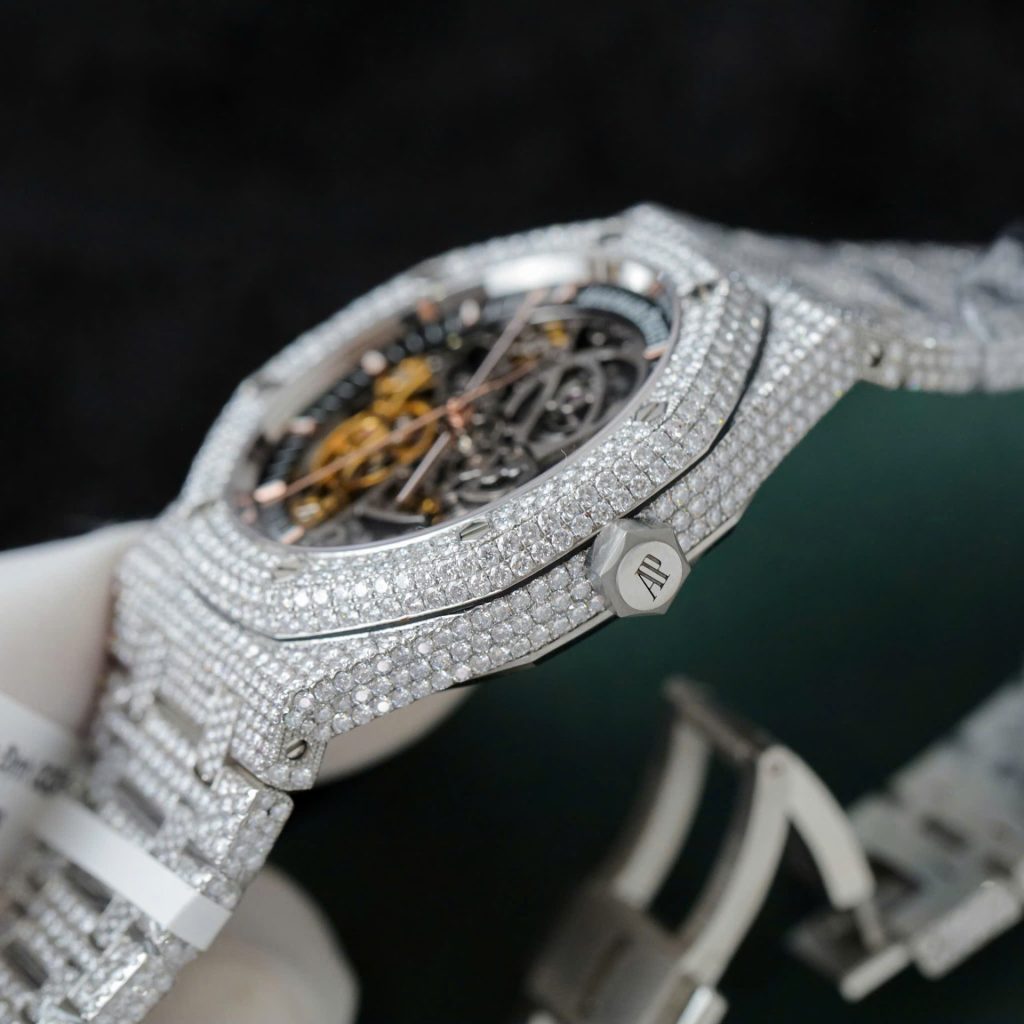 Đồng Hồ Audemars Piguet Royal Oak 15407 Chế Tác Đính Full Kim Cương Moissanite 41mm (2)