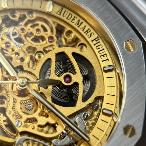Đồng Hồ Audemars Piguet Royal Oak Openworked 15407 Replica 11 Mặt Lộ Cơ Màu Vàng Xưởng THB 41mm (2)