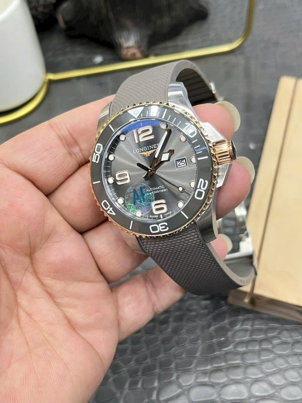 Đồng Hồ Longines HydroConquest Replica 11 Nam Mặt Số Xám Dây Cao Su Xưởng AF 43mm (1)