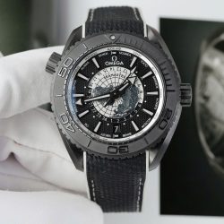 Đồng Hồ Omega Seamaster Planet Ocean Worldtimer Replica 11 Vỏ Gốm Đen Xưởng VS 45 (2)