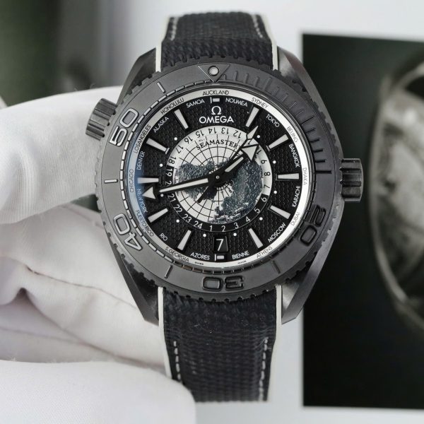 Đồng Hồ Omega Seamaster Planet Ocean Worldtimer Replica 11 Vỏ Gốm Đen Xưởng VS 45 (2)
