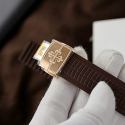 Đồng Hồ Patek Philippe Aquanaut 5164R Replica 11 Mặt Nâu Dây Cao Su Xưởng PPF 40 (2)