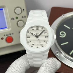 Đồng Hồ Patek Philippe Nautilus 5711 Chế Tác Vỏ Gốm Trắng Cao Cấp Nhất 40mm (8)