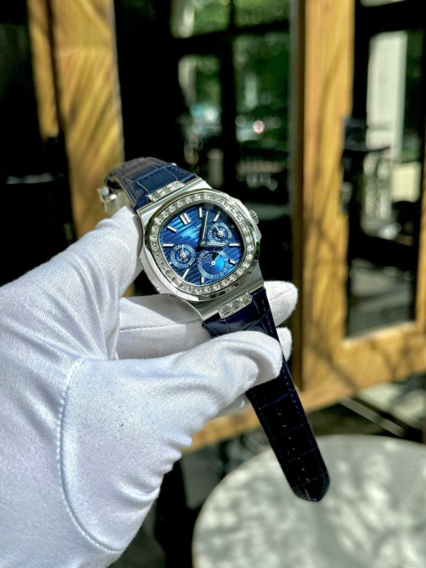 Đồng Hồ Patek Philippe Nautilus 5740G Rep 11 Cao Cấp Đính Đá Mặt Xanh Xưởng TWS 40mm (1)