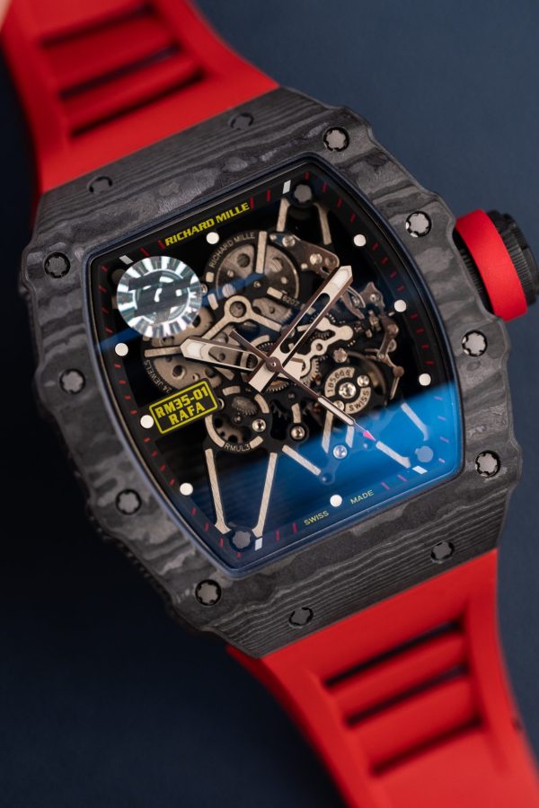 Đồng Hồ Richard Mille Chế Tác RM35-01 Rafael Nadal Màu Đỏ Vỏ Carbon NTPT Xưởng ZF 49,9x43mm (2)