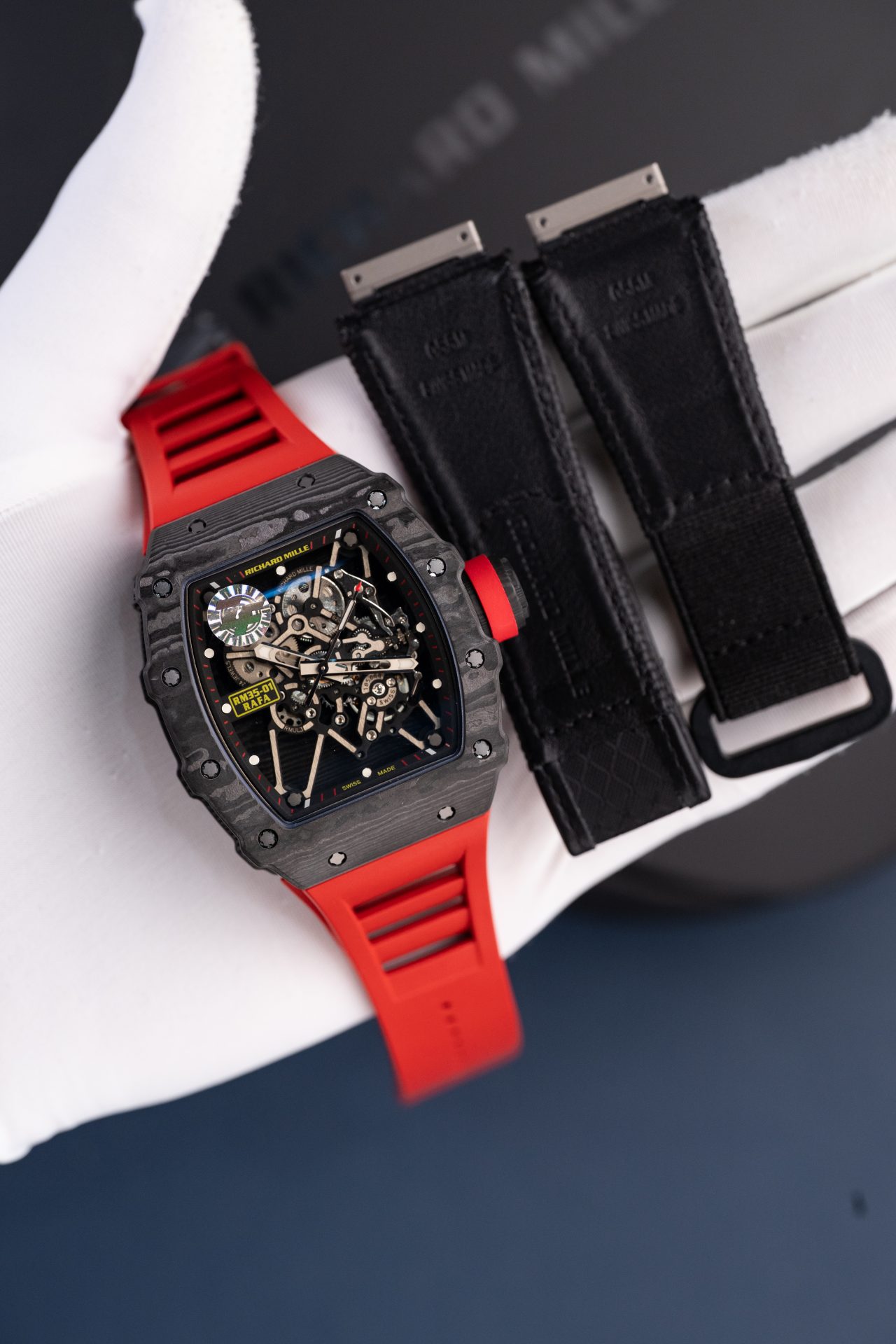 Đồng Hồ Richard Mille Chế Tác RM35-01 Rafael Nadal Màu Đỏ Vỏ Carbon NTPT Xưởng ZF 49,9x43mm (2)
