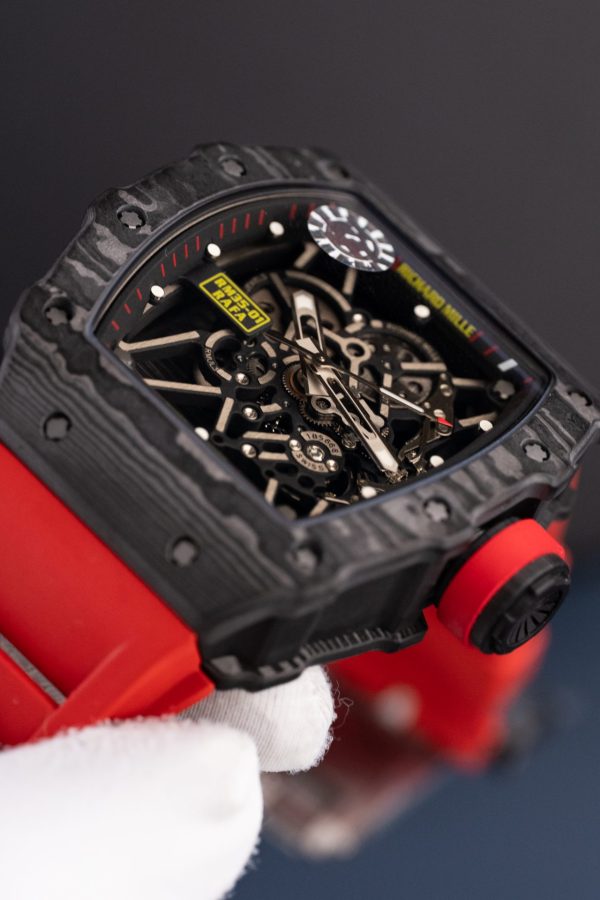 Đồng Hồ Richard Mille Chế Tác RM35-01 Rafael Nadal Màu Đỏ Vỏ Carbon NTPT Xưởng ZF 49,9x43mm (2)