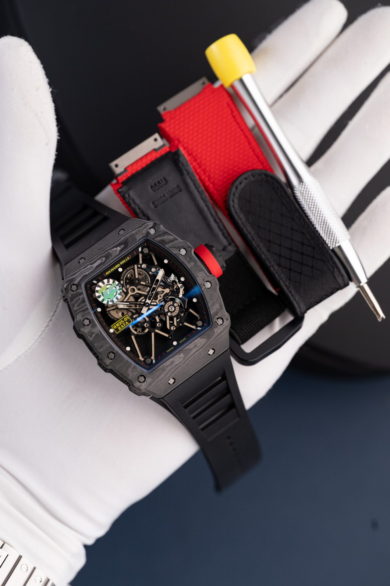 Đồng Hồ Richard Mille Chế Tác RM35-01 Rafael Nadal Vỏ Carbon NTPT Màu Đen Xưởng ZF 49,9x43mm (2)