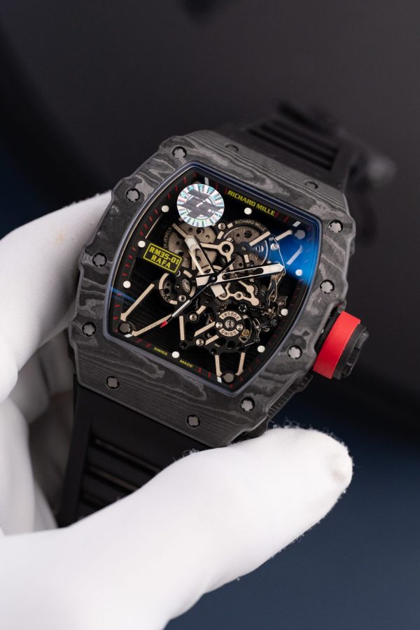 Đồng Hồ Richard Mille Chế Tác RM35-01 Rafael Nadal Vỏ Carbon NTPT Màu Đen Xưởng ZF 49,9x43mm (2)