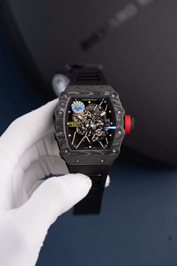 Đồng Hồ Richard Mille Chế Tác RM35-01 Rafael Nadal Vỏ Carbon NTPT Màu Đen Xưởng ZF 49,9x43mm (2)