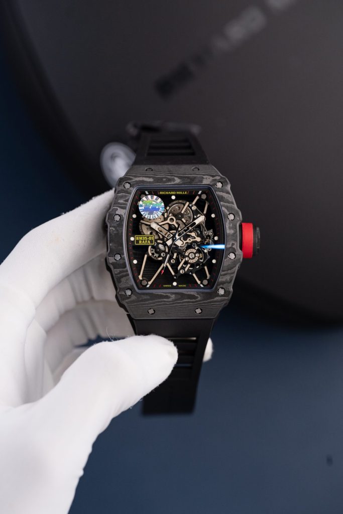 Đồng Hồ Richard Mille Chế Tác RM35-01 Rafael Nadal Vỏ Carbon NTPT Màu Đen Xưởng ZF 49,9x43mm (2)