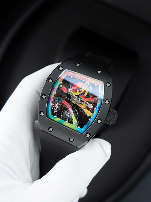 Đồng Hồ Richard Mille RM68-01 Cyril Kongo Replica 11 Vỏ Gốm Đen Dây Cao Su 45mm (2)