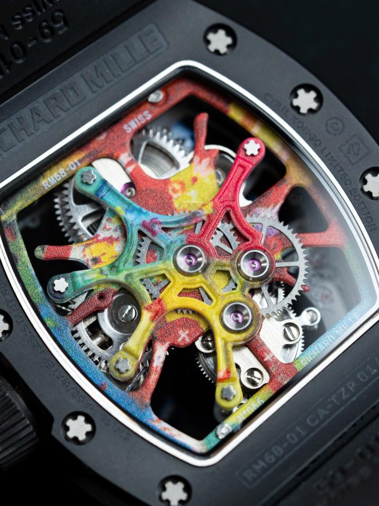 Đồng Hồ Richard Mille RM68-01 Cyril Kongo Replica 11 Vỏ Gốm Đen Dây Cao Su 45mm (2)