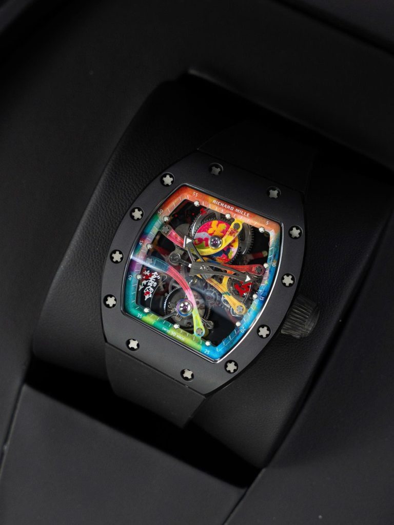 Đồng Hồ Richard Mille RM68-01 Cyril Kongo Replica 11 Vỏ Gốm Đen Dây Cao Su 45mm (2)