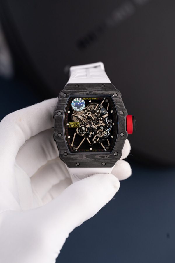 Đồng Hồ Richard Mille Rep 11 RM35-01 Rafael Nadal Vỏ Carbon NTPT Dây Cao Su Trắng Xưởng ZF 49,9x43mm (2)