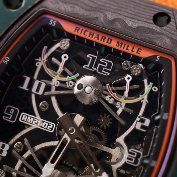 Đồng Hồ Richard Mille Replica 11 RM21-02 Tourbillon Aerodyne Green TPT Nhà Máy RM 43mm (2)