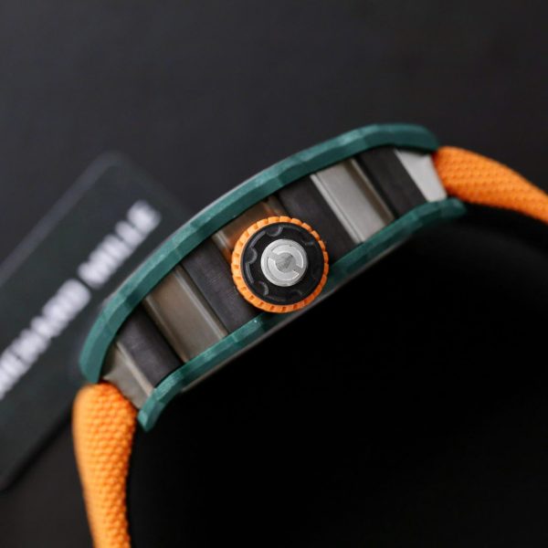 Đồng Hồ Richard Mille Replica 11 RM21-02 Tourbillon Aerodyne Green TPT Nhà Máy RM 43mm (2)
