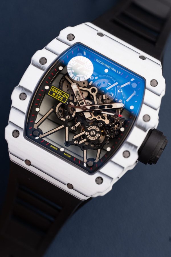 Đồng Hồ Richard Mille Replica 11 RM35-01 Rafael Nadal Vỏ Carbon NTPT Màu Trắng Xưởng ZF 49,9x43mm (2)