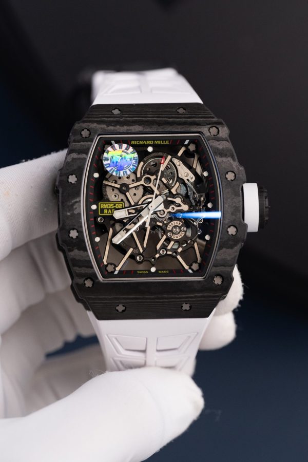 Đồng Hồ Richard Mille Rm35-02 Màu Trắng Rep 11 Vỏ Carbon Siêu Nhẹ Nhà Máy ZF 44mm (1)