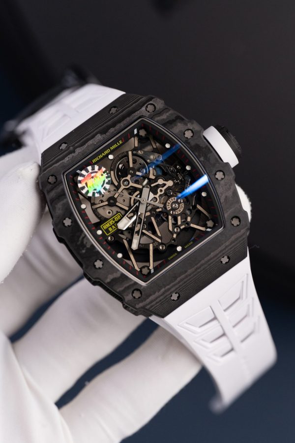 Đồng Hồ Richard Mille Rm35-02 Màu Trắng Rep 11 Vỏ Carbon Siêu Nhẹ Nhà Máy ZF 44mm (1)