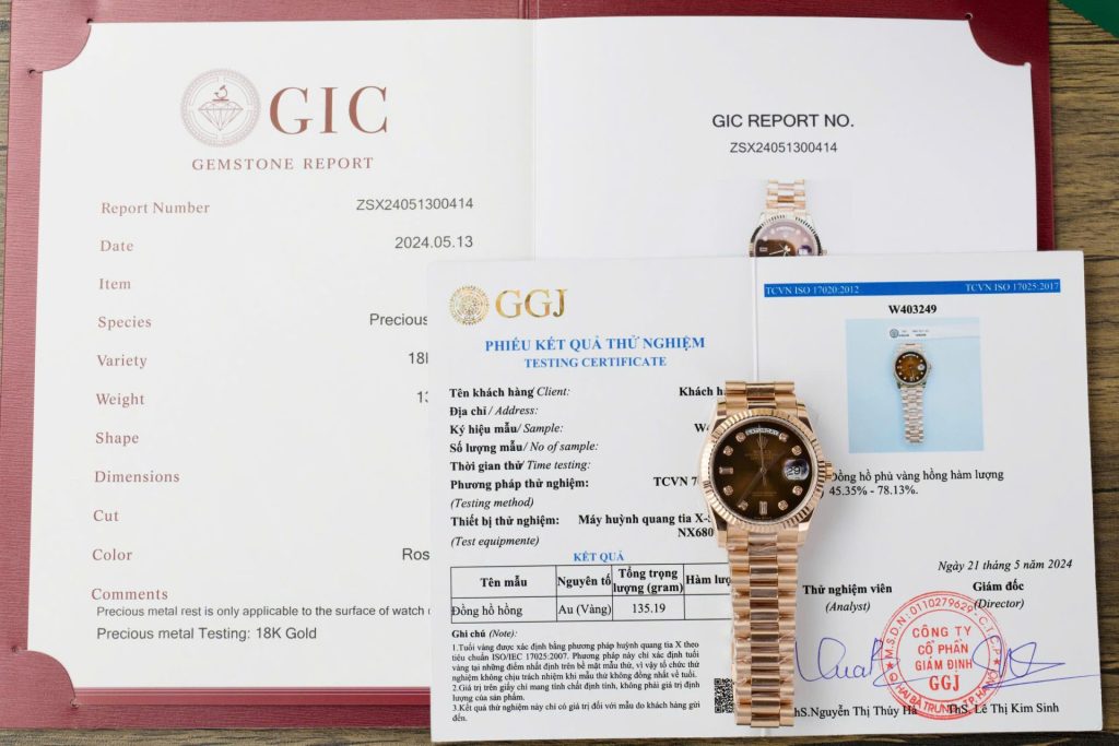 Đồng Hồ Rolex Day-Date Chế Tác Bọc Vàng Thật 18K Mặt Chocolate 36mm