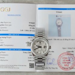 Đồng Hồ Rolex Day-Date Mặt Thiên Thạch Chế Tác Cọc Số Kim Cương Moissanite Xưởng QF 36mm (2)
