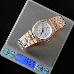 Đồng Hồ Rolex Land-Dweller 127334 Chế Tác Mặt Trắng Họa Tiết Tổ Ong Đính Đá Baguette 40mm (2)