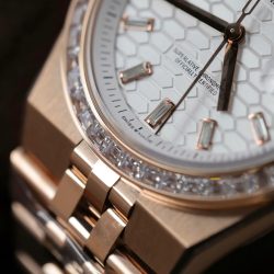 Đồng Hồ Rolex Land-Dweller 127334 Chế Tác Mặt Trắng Họa Tiết Tổ Ong Đính Đá Baguette 40mm (2)