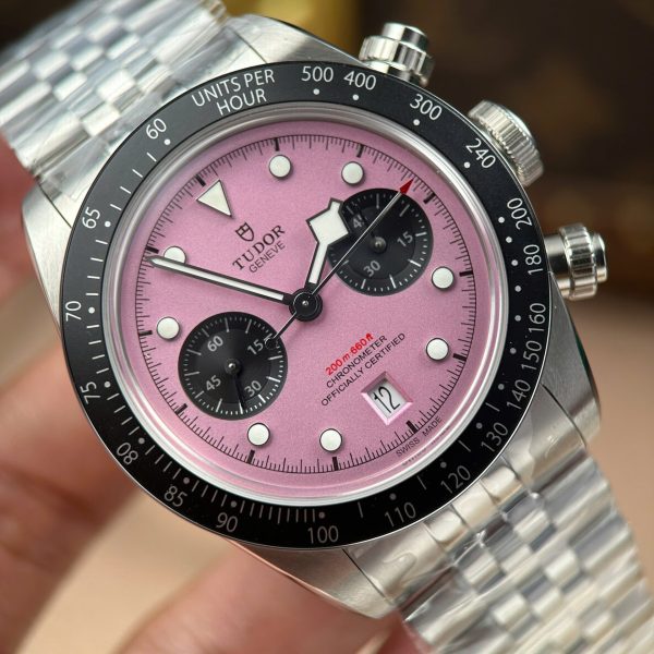 Đồng Hồ Tudor Black Bay Chronograph Replica 11 Mặt Hồng Dây Kim Loại Nhà Máy ZF 41mm (2)